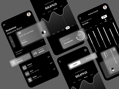 Dark Mode Payment App Design Concept app appdesign best dark darkmode glassmorphism payment ui ux webdesign