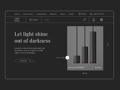 Led Lights Dark Web Design Concept "Minimalism"