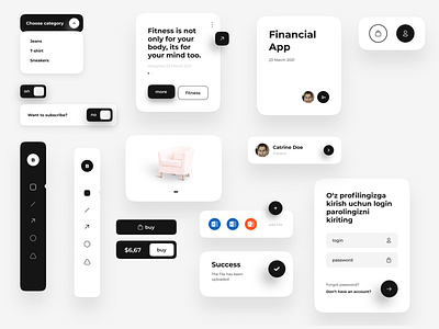 UI Components app clean components cuberto darkmode design designer dribbble follow like popular ui ui8 uicomponents usa ux webdesign