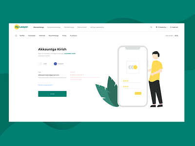 Sign in Page "My Lawyer Web Site concept" app clean comment cuberto darkmode design figma follow likw popular signin top ui ui8 usa ux webdesign