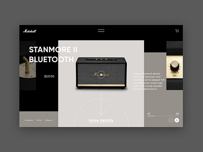 Marshall - Bluetooth Speaker Landing Page UI/UX Template