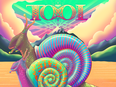 Snails colorful desert illustration illustration art procreate psychedelic psychedelic art shells snails tool trippy