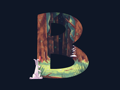 B: 36 Days of Type 2020 36 days of type b environment forest forests lettering procreate tree trees type typography woods