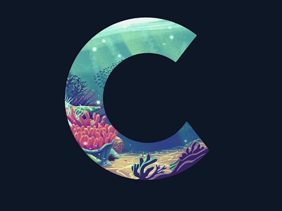 C: 36 Days of Type 2020 36 days of type c coral environment fish illustration lettering ocean reef sea tropical type typography underwater water