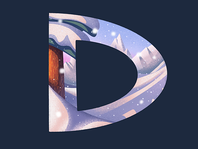 D: 36 Days of Type 36 days of type environment illustration lettering mountains pine procreate snow snowy tree type typography winter