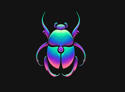 Scarab beetle bug colorful grain illustration insect iridescent procreate scarab texture
