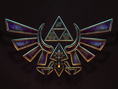 Hylian Crest (Legend of Zelda fan art) artwork badge crest hylian illustration legend of zelda link nintendo procreate triforce video games zelda