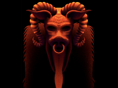 Work in Progress: The Devil Tarot Card artwork demon demonic devil evil horns horror illustration procreate scary tarot card tongue work in progress