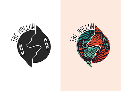 The Hollow Logo feather fox hollow logo design music orange tribal turquoise