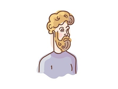 Scott beard blob brush cartoon fluffy hair illustration man