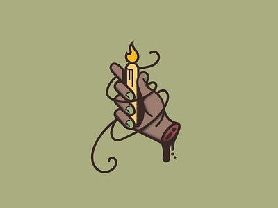 Hand of Glory w/ Texture and Color candle daily design design series fire flame hand hand of glory icon illustration light wax witchcraft