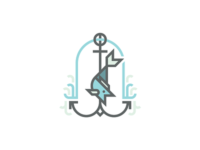 Anchor Cross (20/365) anchor anchor cross cross crux crux dissimulata fish line art minimal nautical water wave