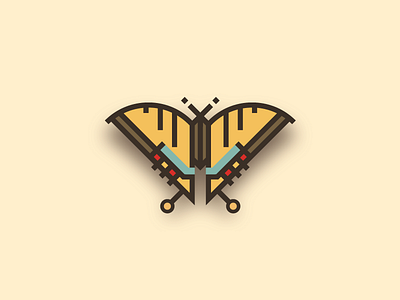 Swallowtail (24/365) butterflies butterfly daily design design series flutterby icon insect logo moth swallowtail yellow