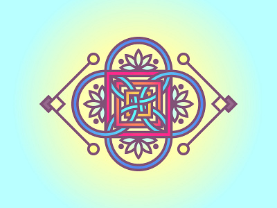 Lotus Emblem (44/365) colorful colors emblem flower gradient gradients gradients for days knot lotus mark ornate symmetry