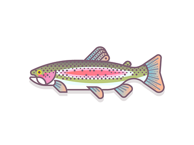 Rainbow Trout (47/365) colorful daily design design series fish fishes fishy gradients pond rainbow rainbow trout river trout