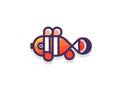 Clown Fishy (bonus) anemone fish clownfish colorful daily design design series fish fishes fishy gradients ocean orange water