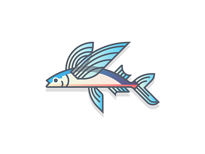 Flyingfish (56/365) colorful daily design design series fish fishes fishy flying flyingfish gradients ocean water wings