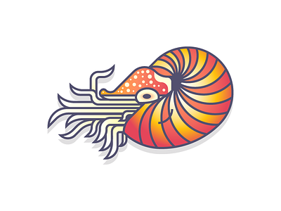 Nautilus (58/365) colorful daily design deep sea design series gradients nautili nautilus not a fish ocean shell tentacles water