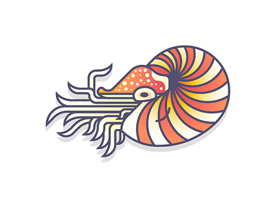 Nautilus (bonus) colorful daily design deep sea design series gradients nautili nautilus not a fish ocean shell tentacles water