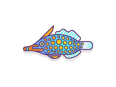 Orange Spotted Filefish (61/365) colorful daily design design series filefish fish fishes fishy gradients ocean orange spotted saltwater fish water