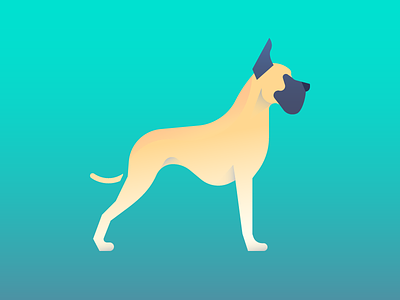 Great Dane (97/365) daily design design series dog doggo dogs essentially a horse great dane illustration pet pupper puppy stylized