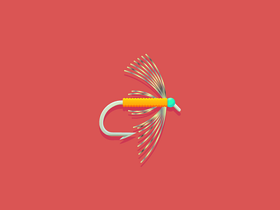 Soft Hackle Fly (101/365) daily design design series fishing flies fly fly fishing hook illustration soft hackle fly