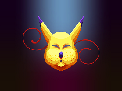 Keaton Mask (125/365) cute early pikachu gradient illustration keaton keaton mask legend of zelda mask masks ocarina of time string video game art