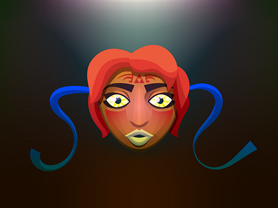 Gerudo Mask (131/365) face gerudo gerudo mask gradient illustration legend of zelda lips mask masks ocarina of time string video game art