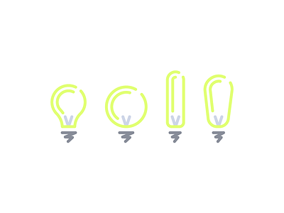 Lightbulb Icons (132/365) bulb daily design design series electric electricity glass icon icon set illustration light lightbulb minimal