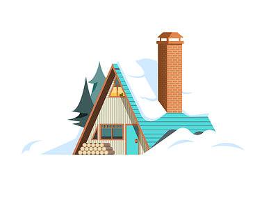 A Frame Home (147/365) a frame architecture building cabin chimney home house logs negative space roof snow winter