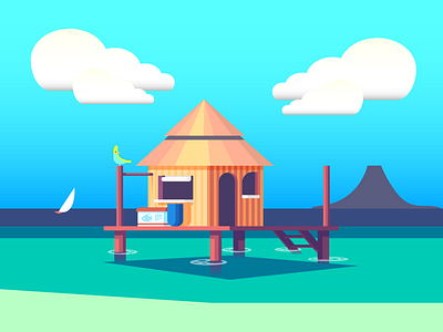 Stilt Home (149/365) beach building daily design design series home house hut sailboat stilt house tropical water