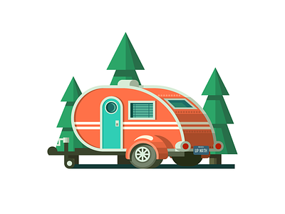 Teardrop Trailer (153/365) illustration pines roadtrip rustic teardrop teardrop trailer tires trailer travel traveling vacation wheels
