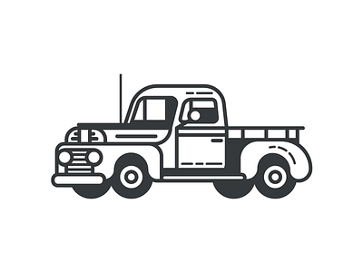 Ford Truck (161/365) automobile black and white car class ford illustration line art retro truck vehicle vintage