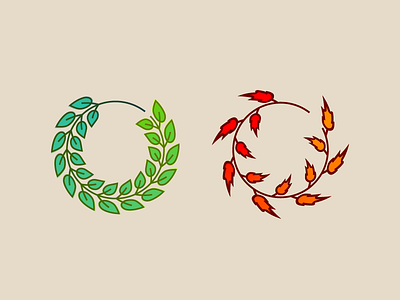 Leaf brushes (179/365) branch brush circle fall illustration ivy leaf leaves plant summer tree wreath