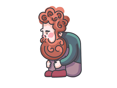 Concerned (180/365) beard doodle hair illustration quick draw