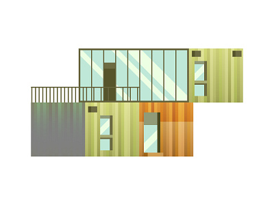 Micro Home (181/365) architecture balcony building home house illustration micro modern tiny windows
