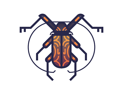 Harlequin Beetle (196/365) beetle bug design series gradient harlequin illustration insect longhorn