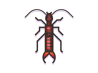 Basically Small Satans (201/365) bug design series earwig gradient gross illustration nope not cool pincers