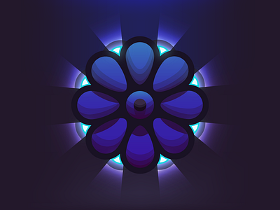 Exploration in light (204/365) blue bright colorful flower glow gradient illustration light practice purple shadow