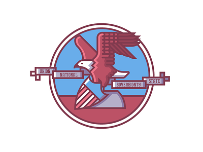 Illinois Crest (218/365) america badge bald crest eagle flag il illinois illustration line art shield state flag