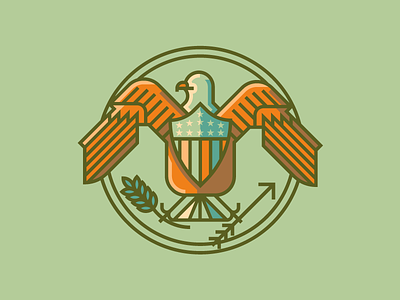 Mississippi Crest (229/365) american badge bald crest eagle flag illustration line art mississippi ms state flag state seal