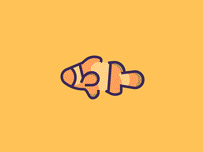 Clownfish (256/365) clownfish fish illustration line art minimal ocean orange stippling tropical white
