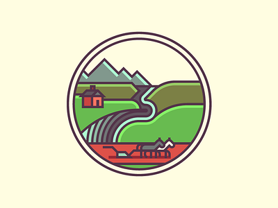 South Dakota Crest (262/365) badge crest field flag illustration line art mountains river sd south dakota state flag