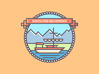 Tennessee Crest (263/365) badge boat crest flag illustration line art mountains river state crest state flag tennessee tn