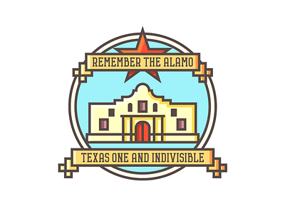 Texas Crest (264/365) alamo badge crest flag illustration line art lone star star state crest state flag texas tx