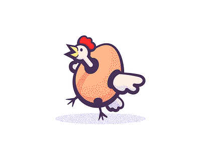 Egg (001/365) bird chicken cluck egg illustration stipple stippling wings