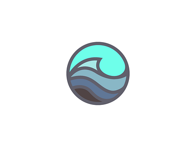 Ocean (005/365) badge blues illustration line art ocean sea tropical water wave