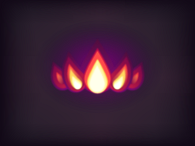 Fire (021/365) fiery fire flame glow gradient illustration light purple radiant red