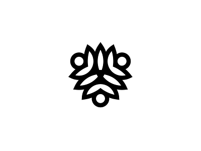 Alternative Version of Previous logo black and white fins flower icon leaves logo logos mark minimal propeller