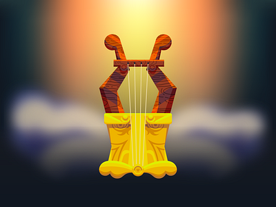 Meldi's Harp design series fan art harp illustration instrument legend of zelda video games wind waker zelda